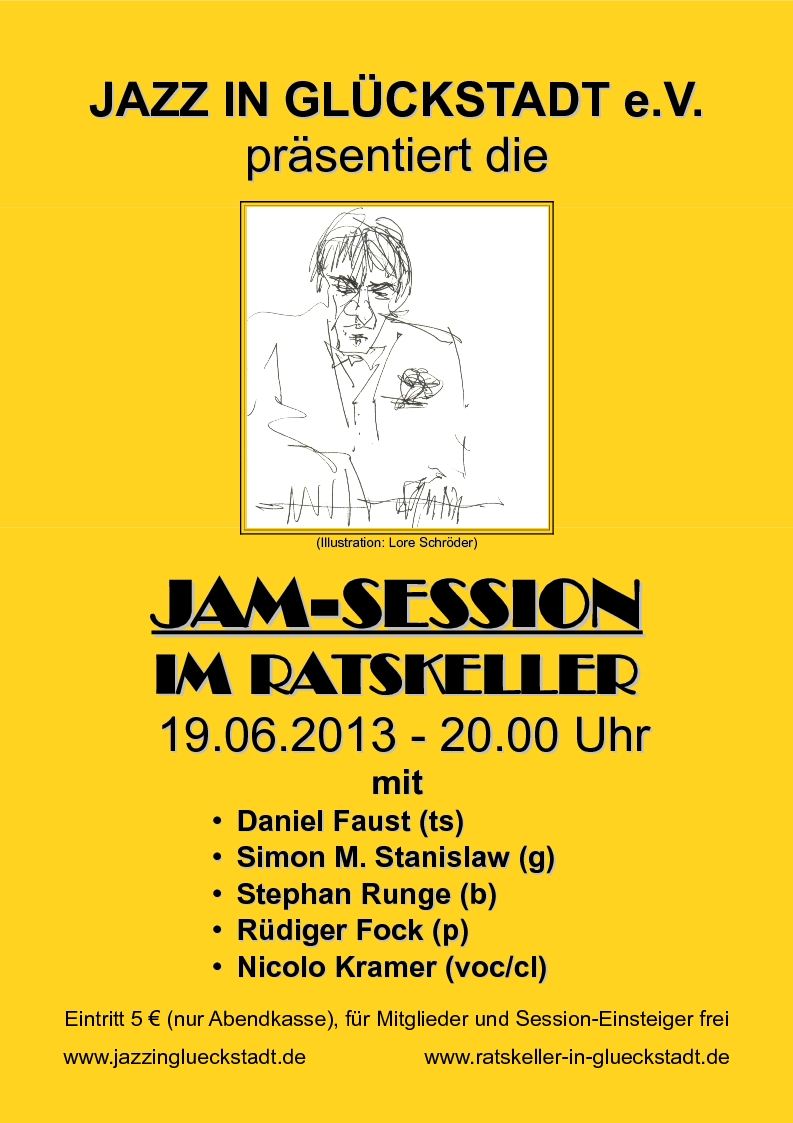 Plakat 19.06.2013 Jam Session in Glückstadt jazzinhamburg